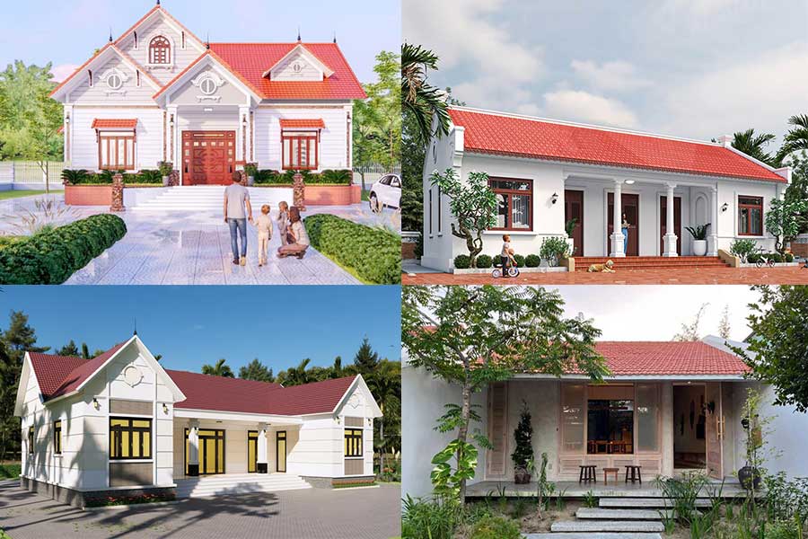 Nhà cấp 4 mái ngói đỏ