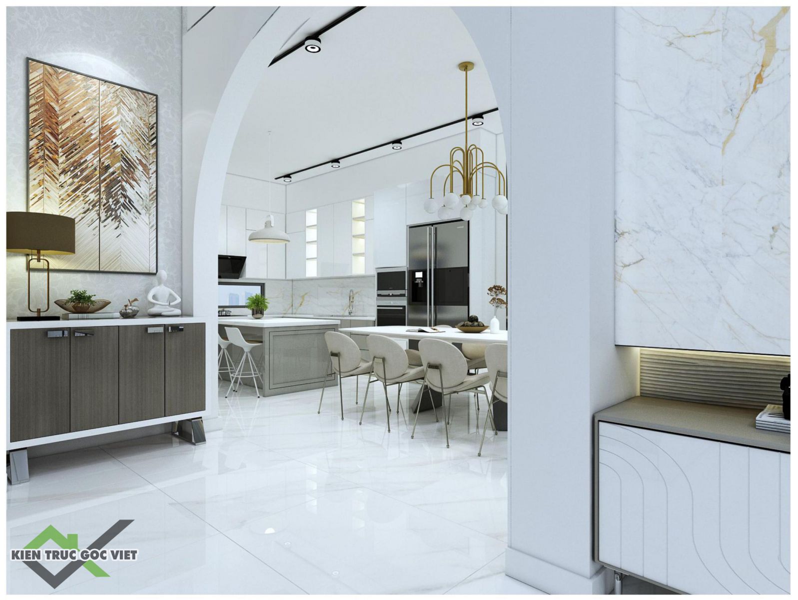 Phối cảnh nội thất phòng ăn