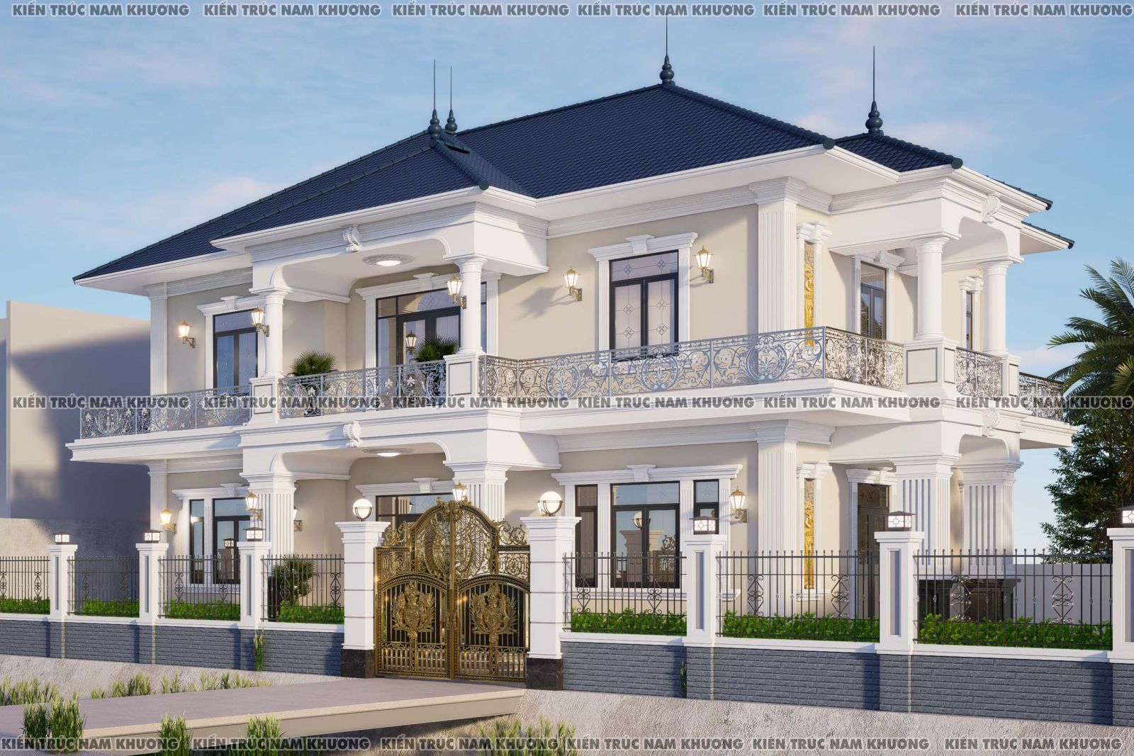 Thiết kế biệt thự 2 tầng mái nhật 