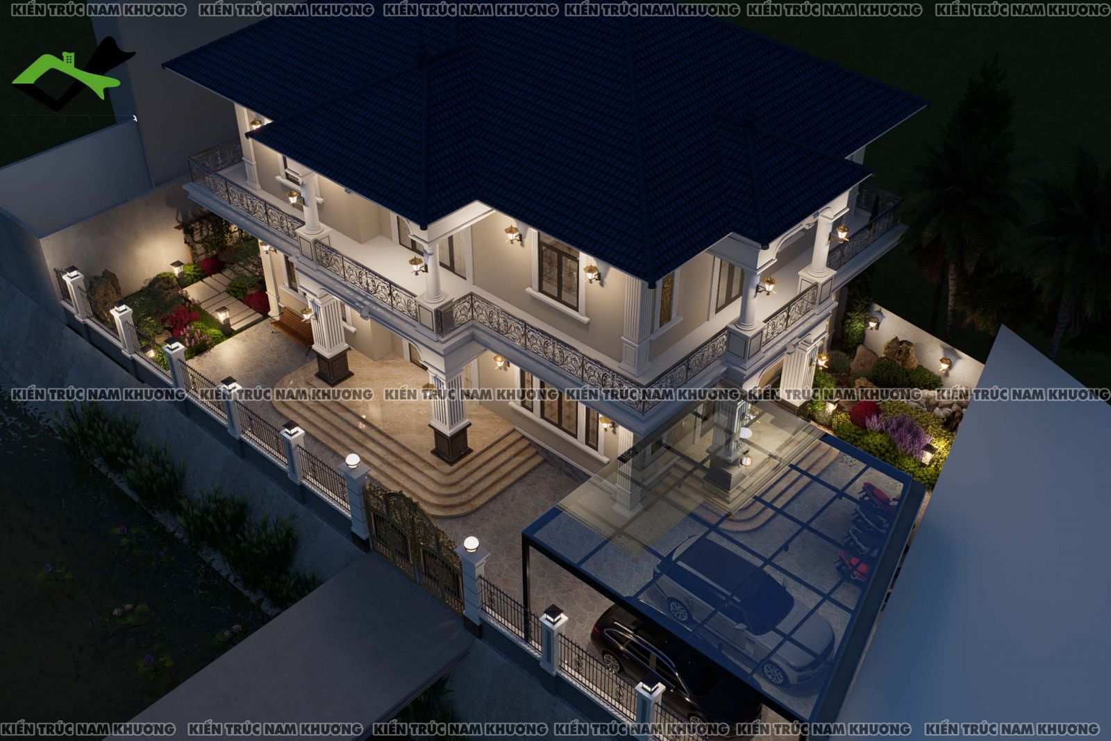 Thiết kế biệt thự 2 tầng mái nhật 