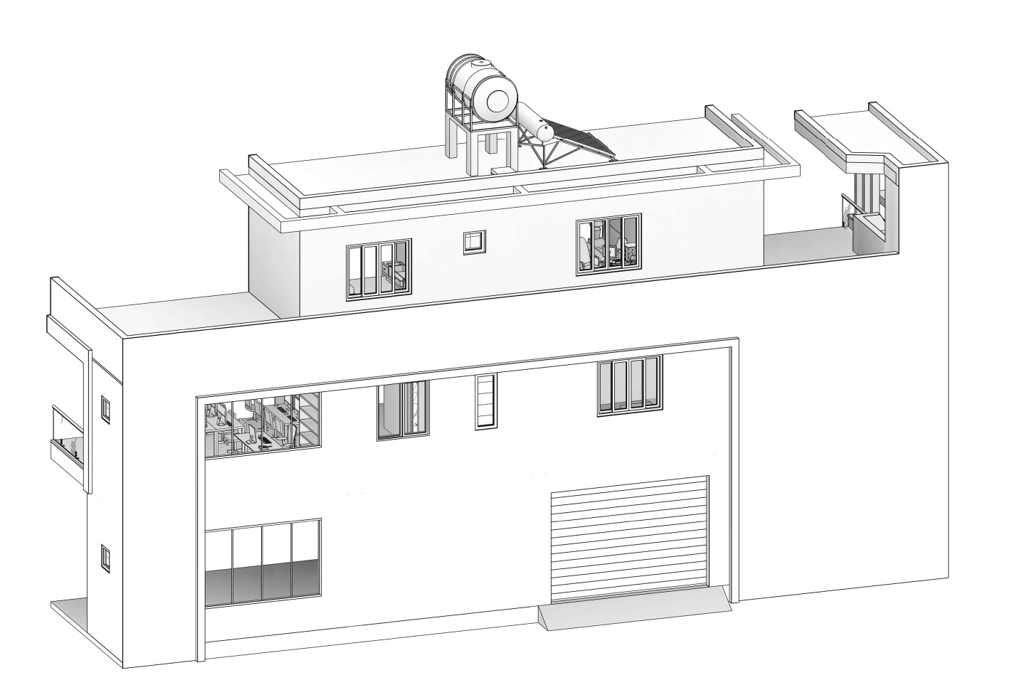 Mặt bằng 3d bên hông của căn villa