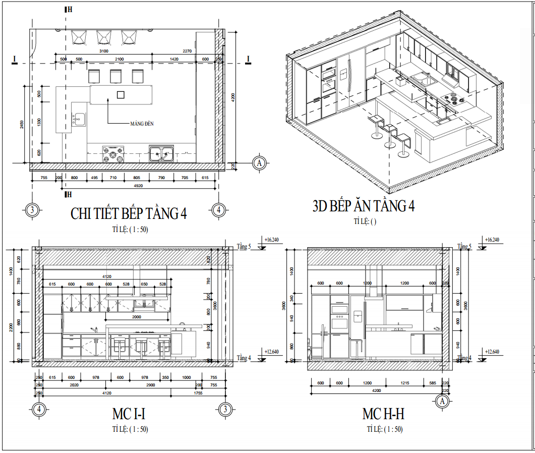 Chi tiết kiến trúc bếp 