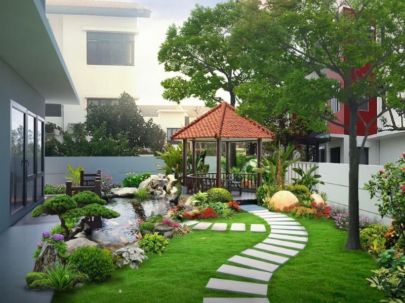 Thiết kế biệt thự sân vườn ở Hóc Môn