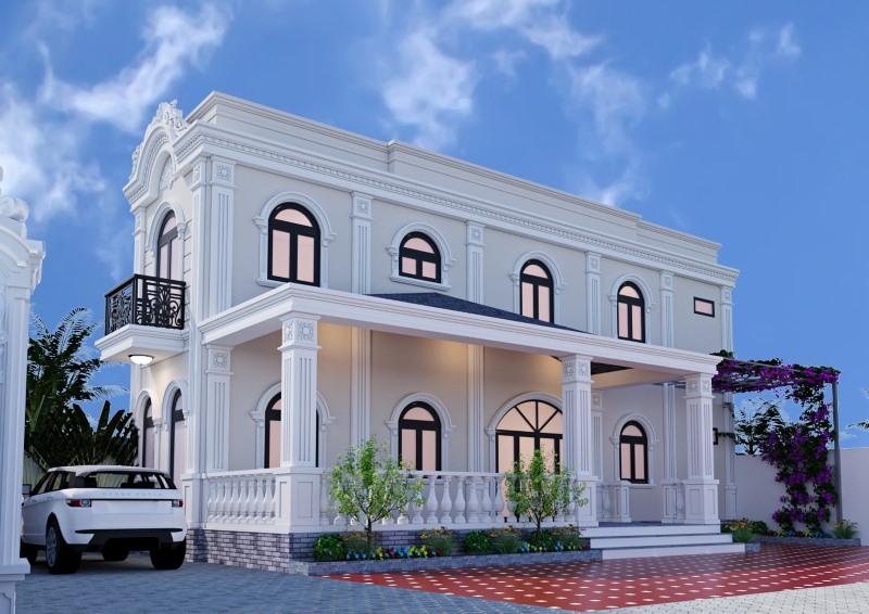 Thiết kế mặt tiền nhà phố ấn tượng ở Củ Chi 