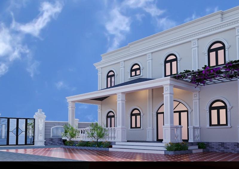 Thiết kế mặt tiền nhà phố ấn tượng ở Củ Chi 