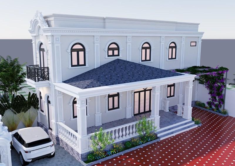 Thiết kế mặt tiền nhà phố ấn tượng ở Củ Chi 
