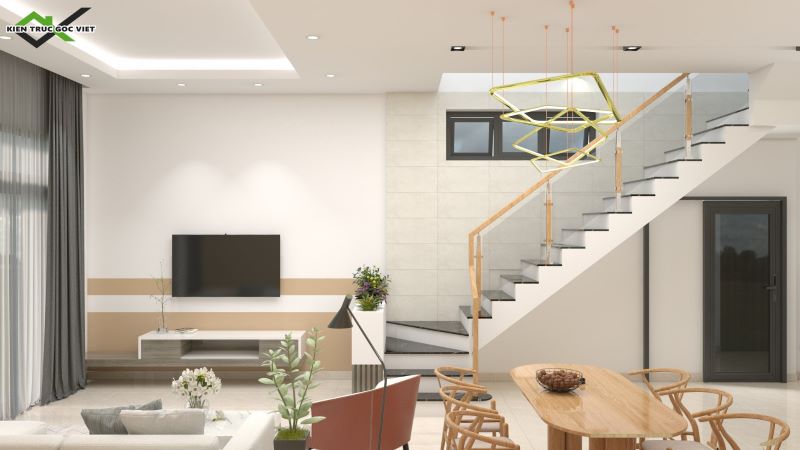 Thiết kế nhà hiện đại đẹp rộng 5 mét ở Thủ Dầu Một