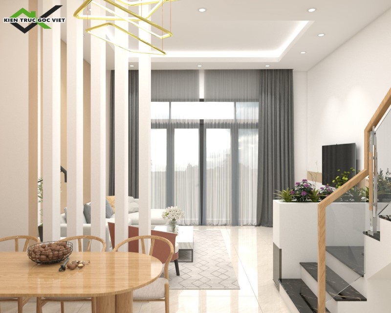 Thiết kế nhà hiện đại đẹp rộng 5 mét ở Thủ Dầu Một