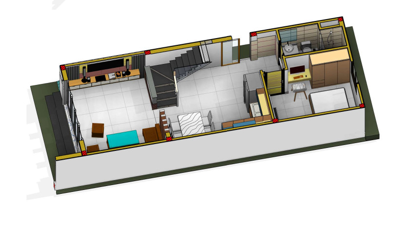 Mặt bằng tầng trệt căn nhà 60 m2