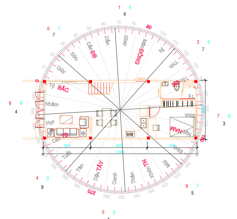 Thiết kế mặt bằng phong thủy 