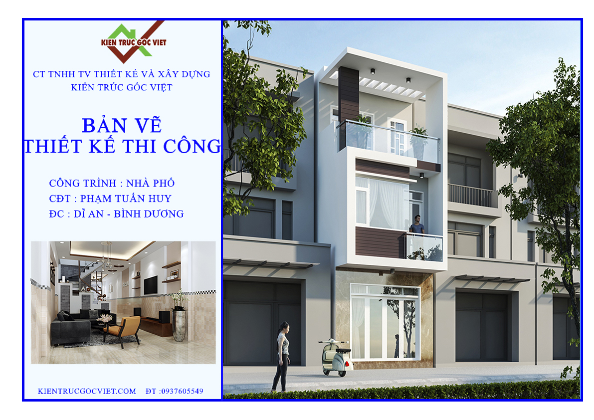 Mẫu nhà 3 tầng ở Dĩ An 