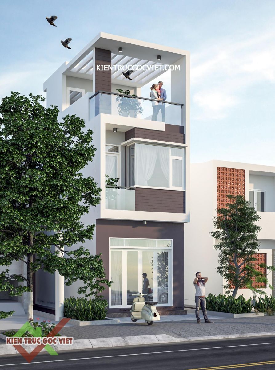 mẫu mặt tiền nhà 2 tầng đẹp 