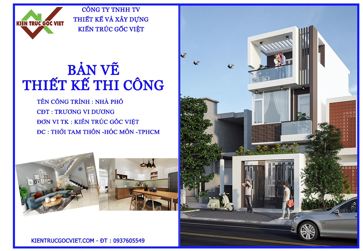 Mẫu nhà 3 tầng ở Hóc Môn 
