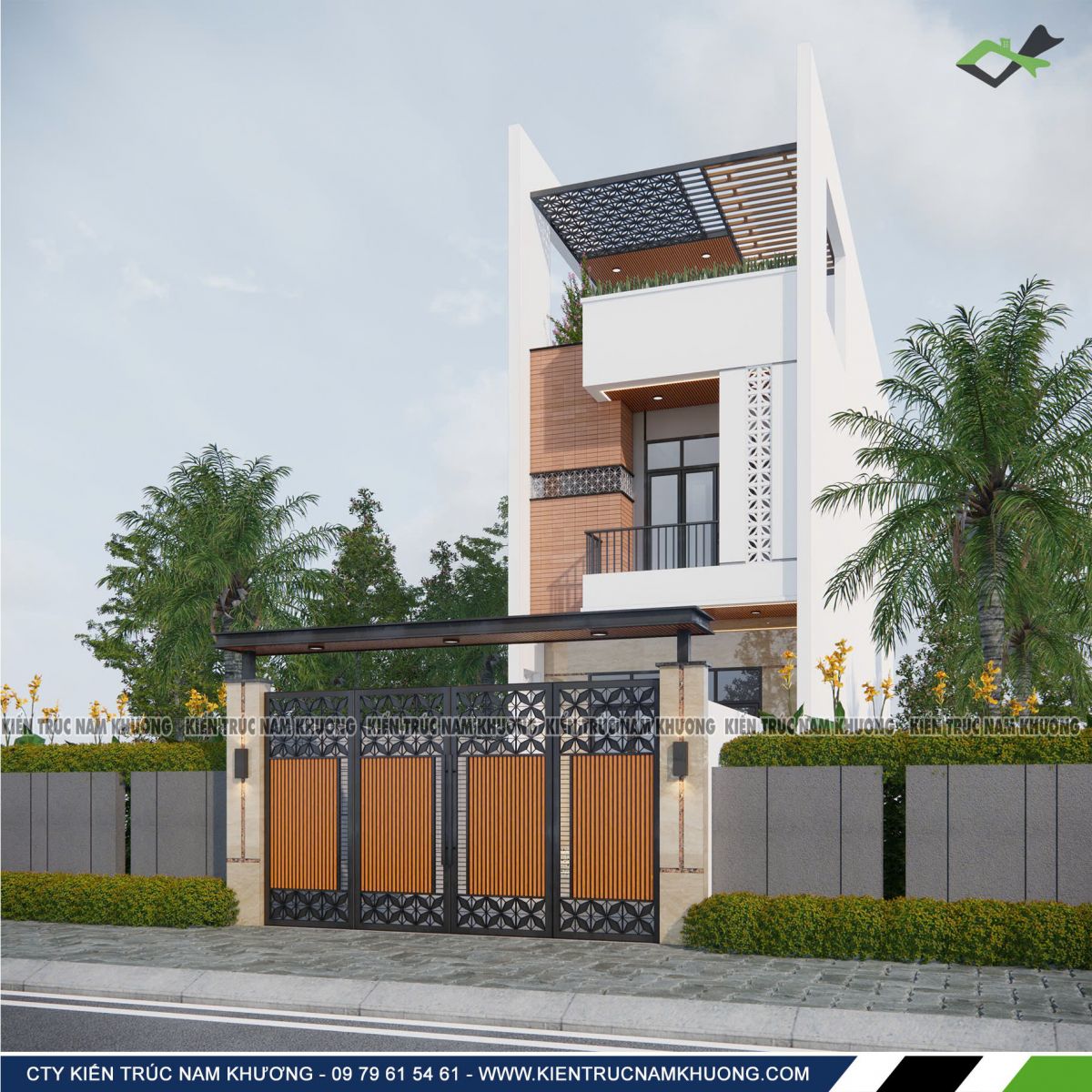 Thiết kế nhà phố phong cách mộc