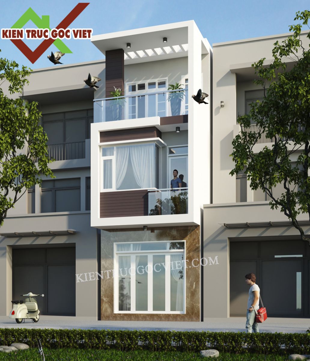 mẫu nhà phố 4 mét đẹp