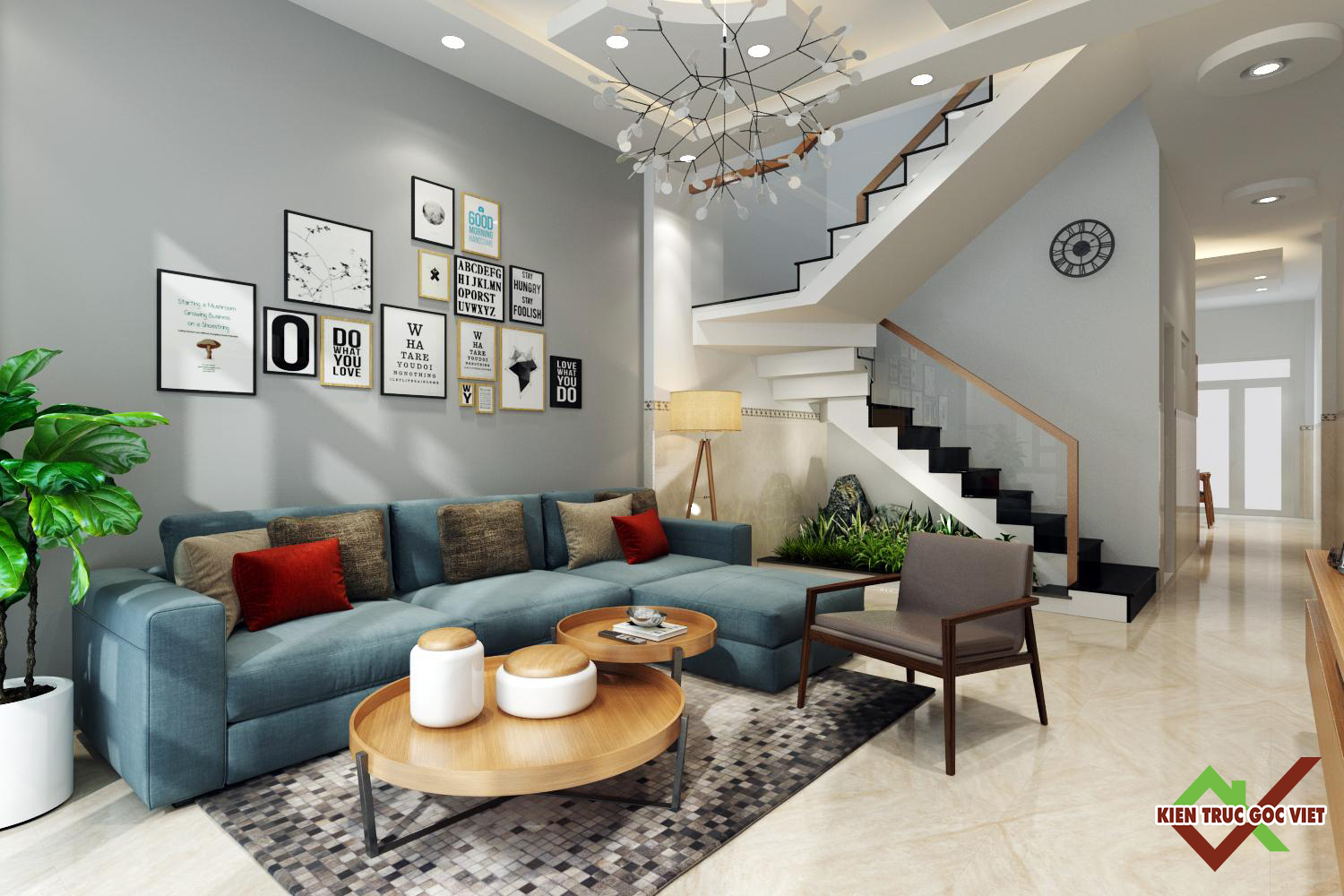 Nội thất phòng khách cực đẹp ở Hóc Môn 