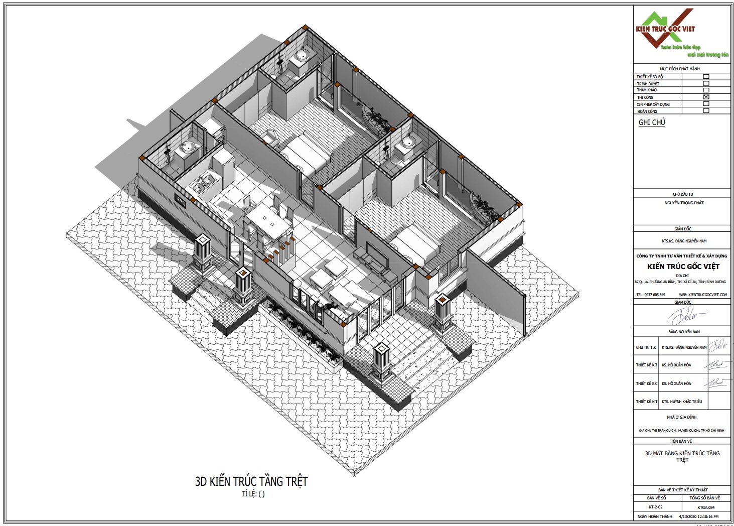 Phối cảnh mặt bằng 3d căn nhà 