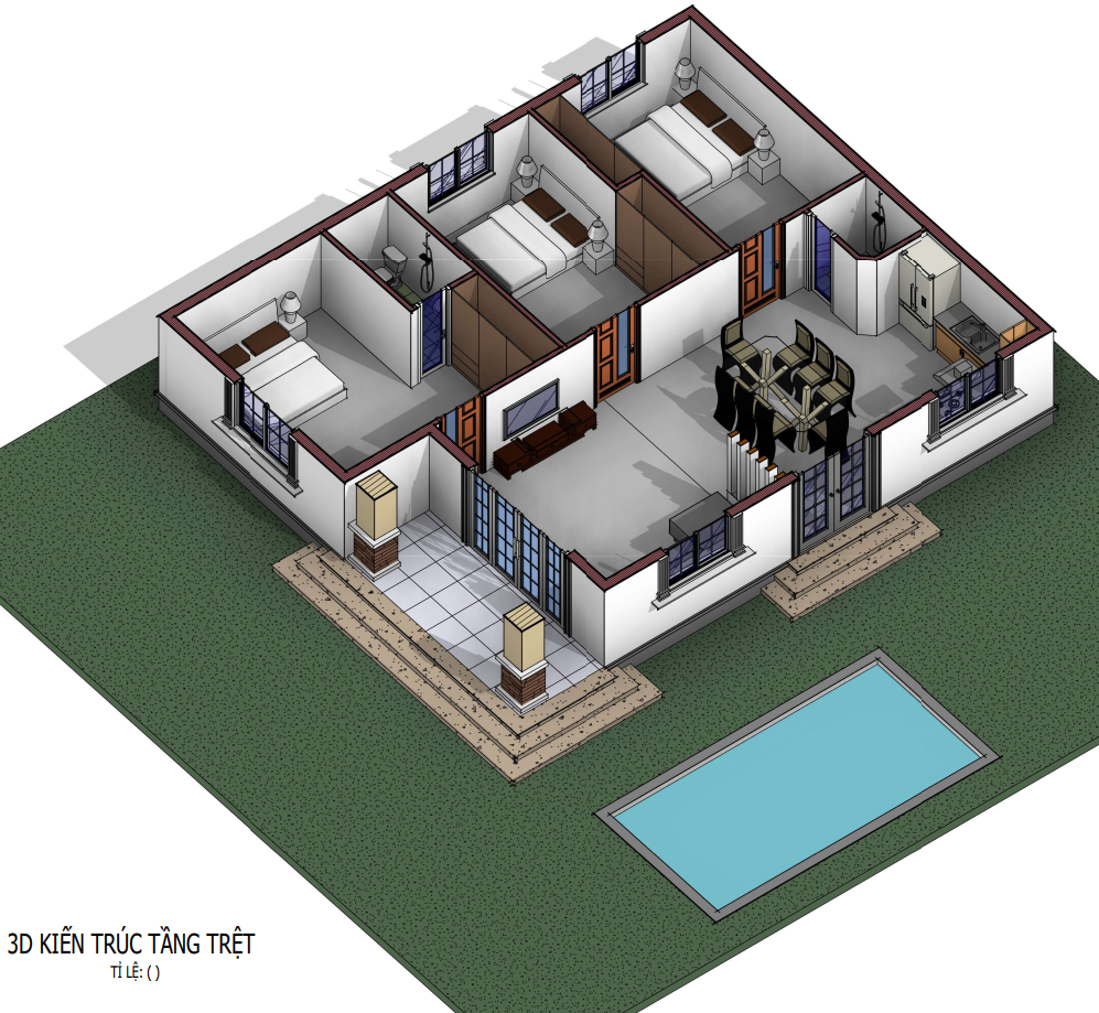 Thiết kế mặt bằng 3d đẹp