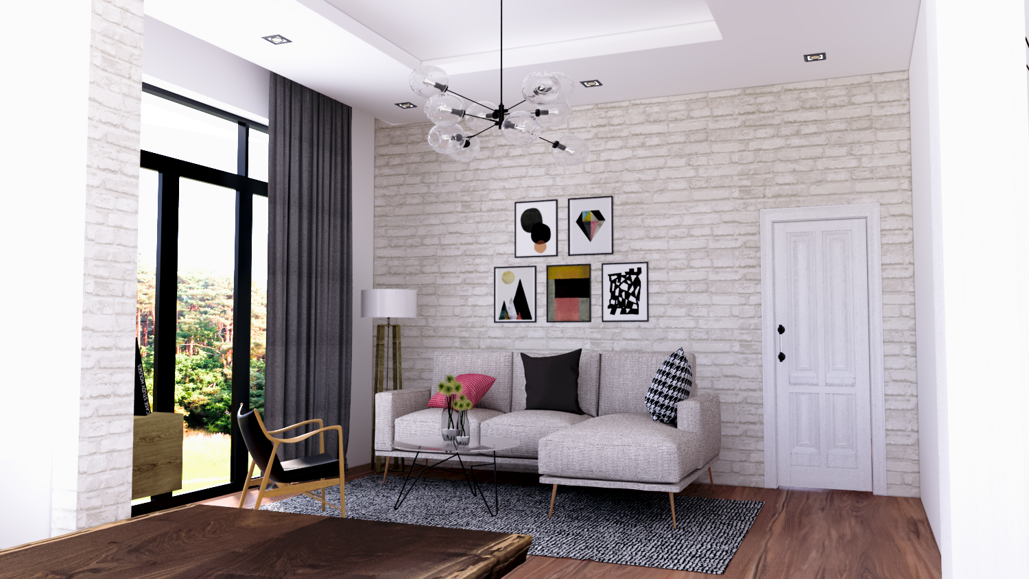 phối cảnh nội thất phòng khách