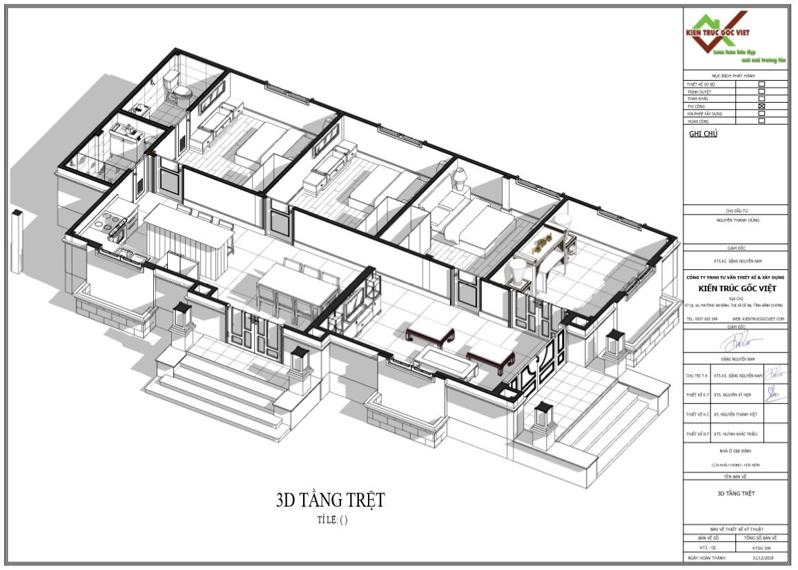Thiết kế mặt bằng phối cảnh trong nhà 