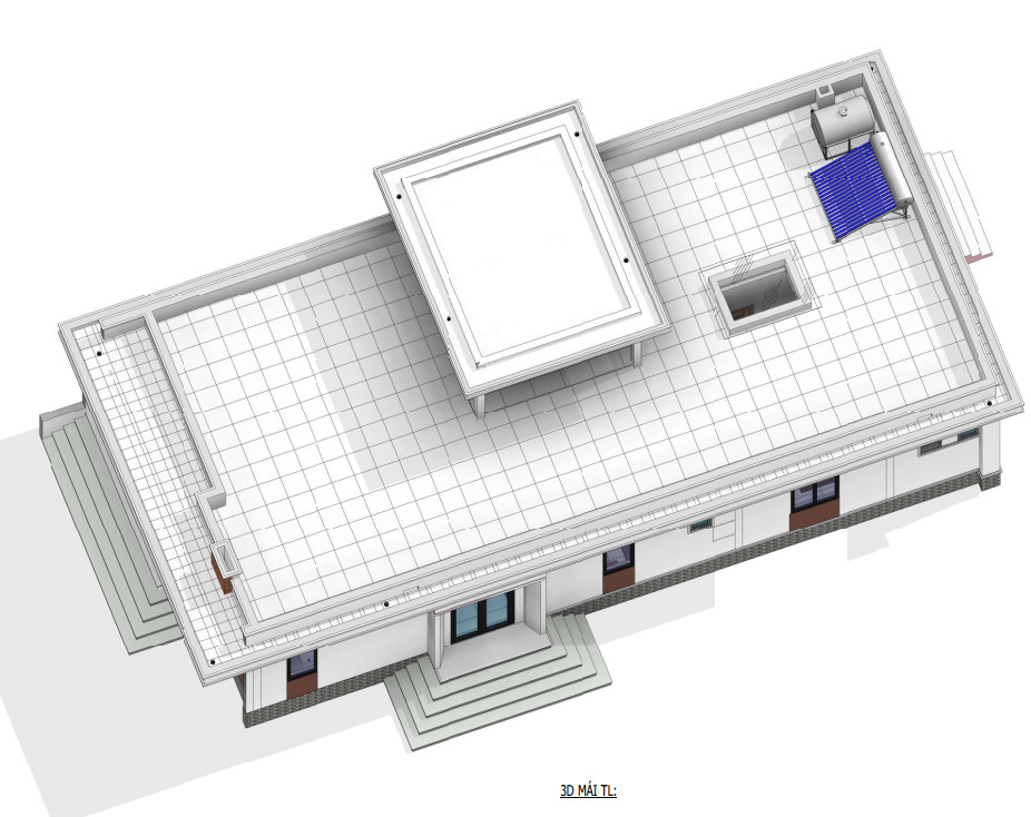 Mặt bằng 3d tầng mái 