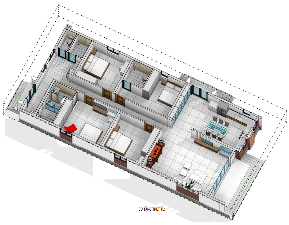 Thiết kế mặt bằng công năng cấp 4 