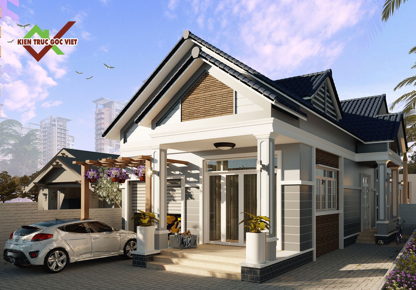 Mẫu nhà phố 2 tầng cực đẹp ở Hóc Môn 