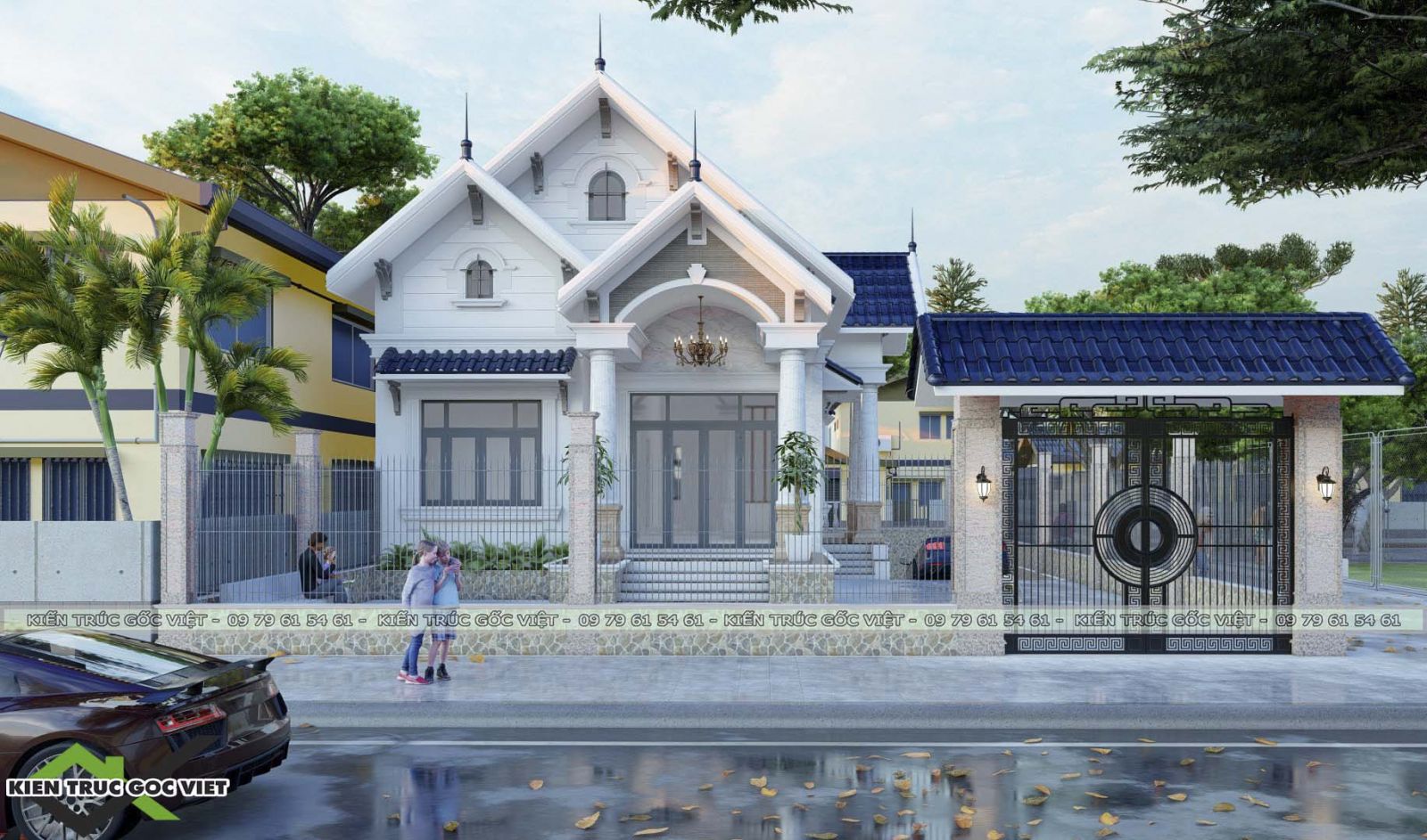 Thiết kế nhà cấp 4 mái thái đẹp ở Bình Dương 