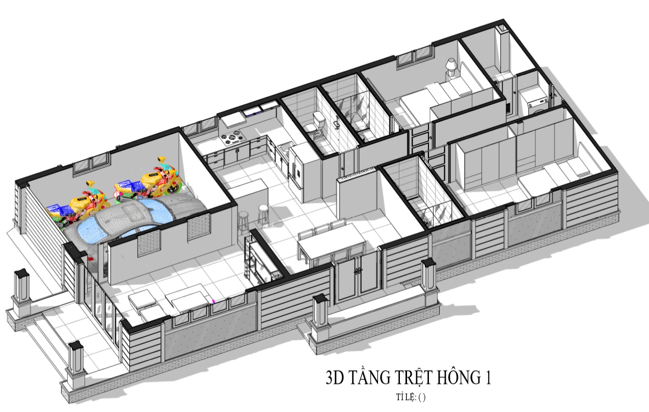 mặt bằng phối cảnh tầng trệt