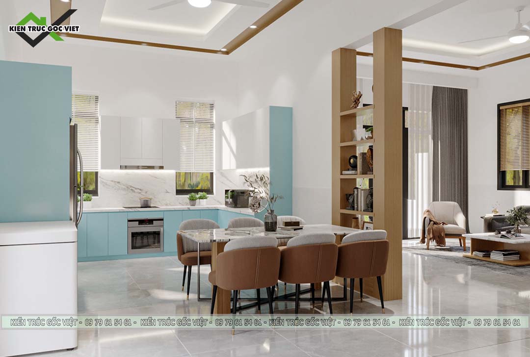 Phối cảnh nội thất phòng bếp đẹp 