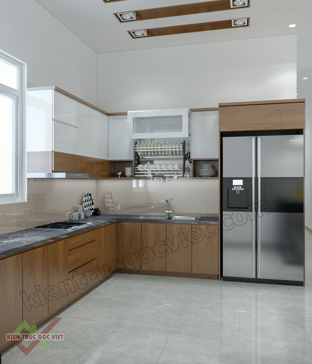 thiết kế nội thất không gian tủ bếp