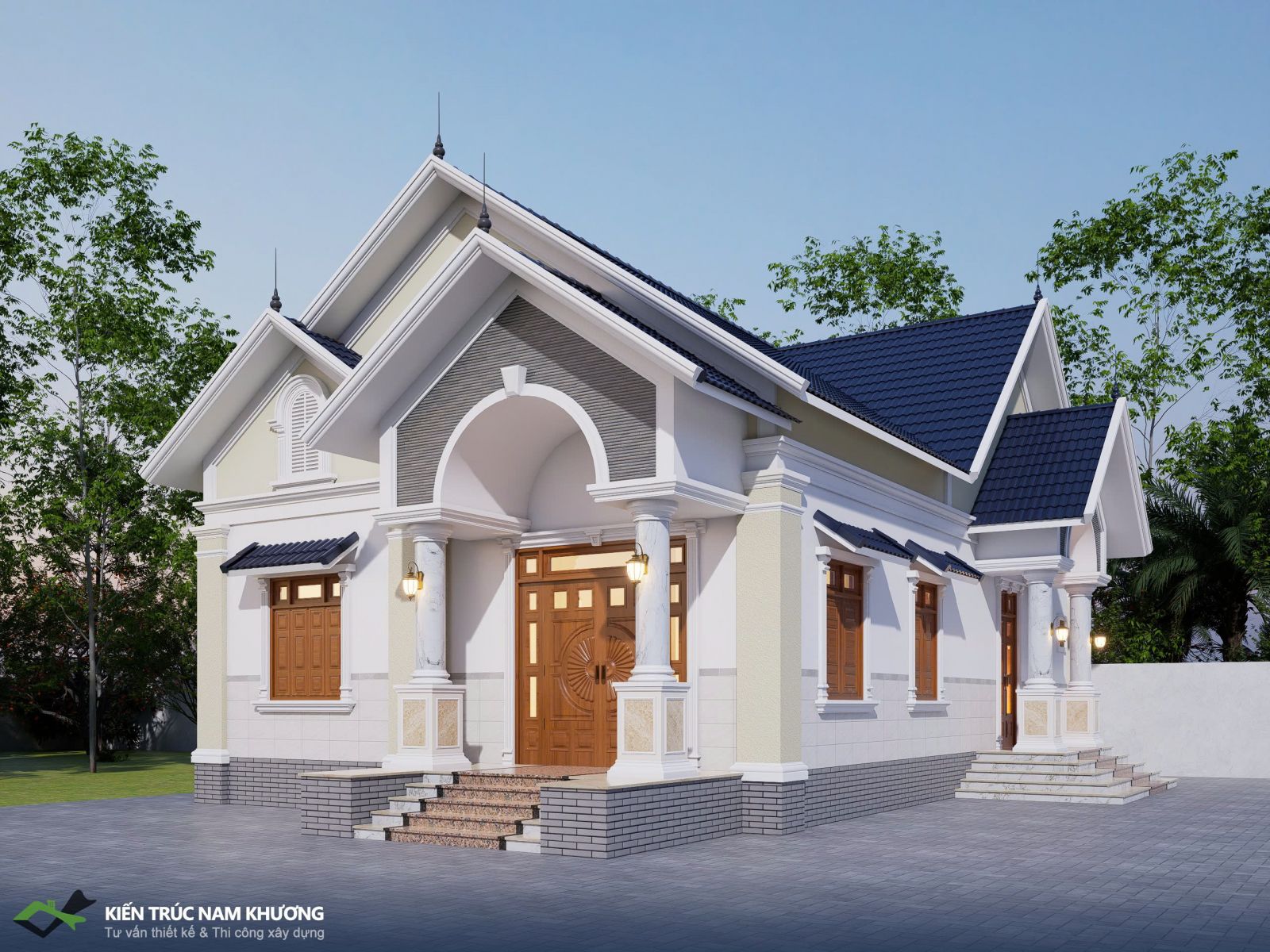 Phối cảnh mặt tiền trước nhà