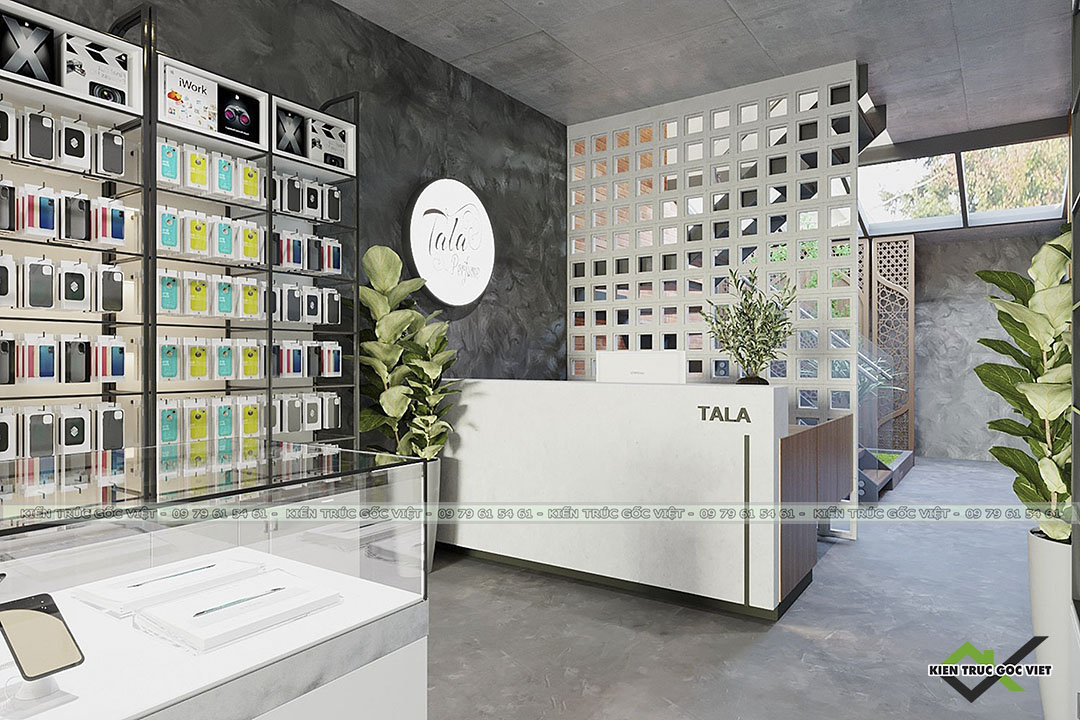 Thiết kế nội thất showroom điện thoại và phụ kiện