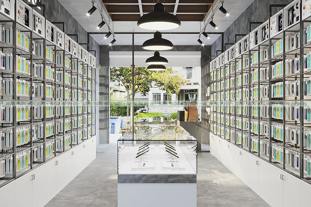 Thiết kế nội thất showroom điện thoại và phụ kiện