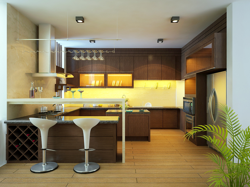 Thiết kế phối cảnh phòng bếp 