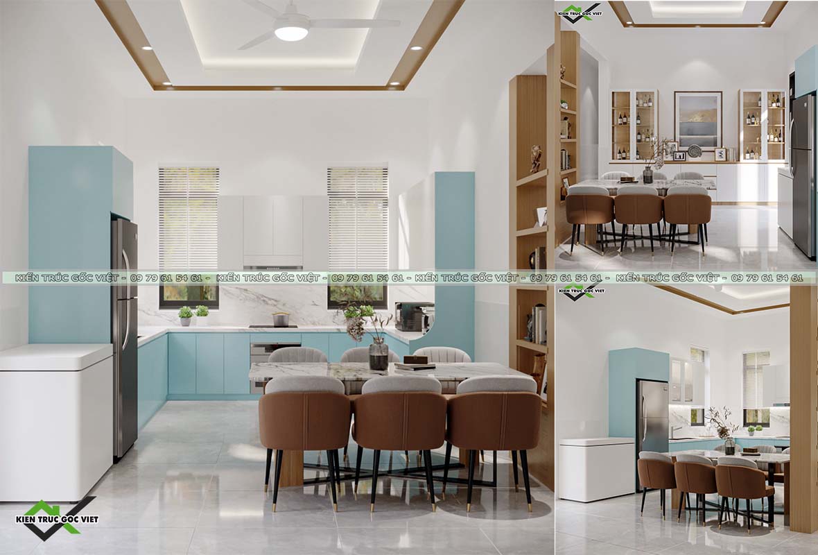 Phối cảnh phòng bếp tuyệt đẹp 