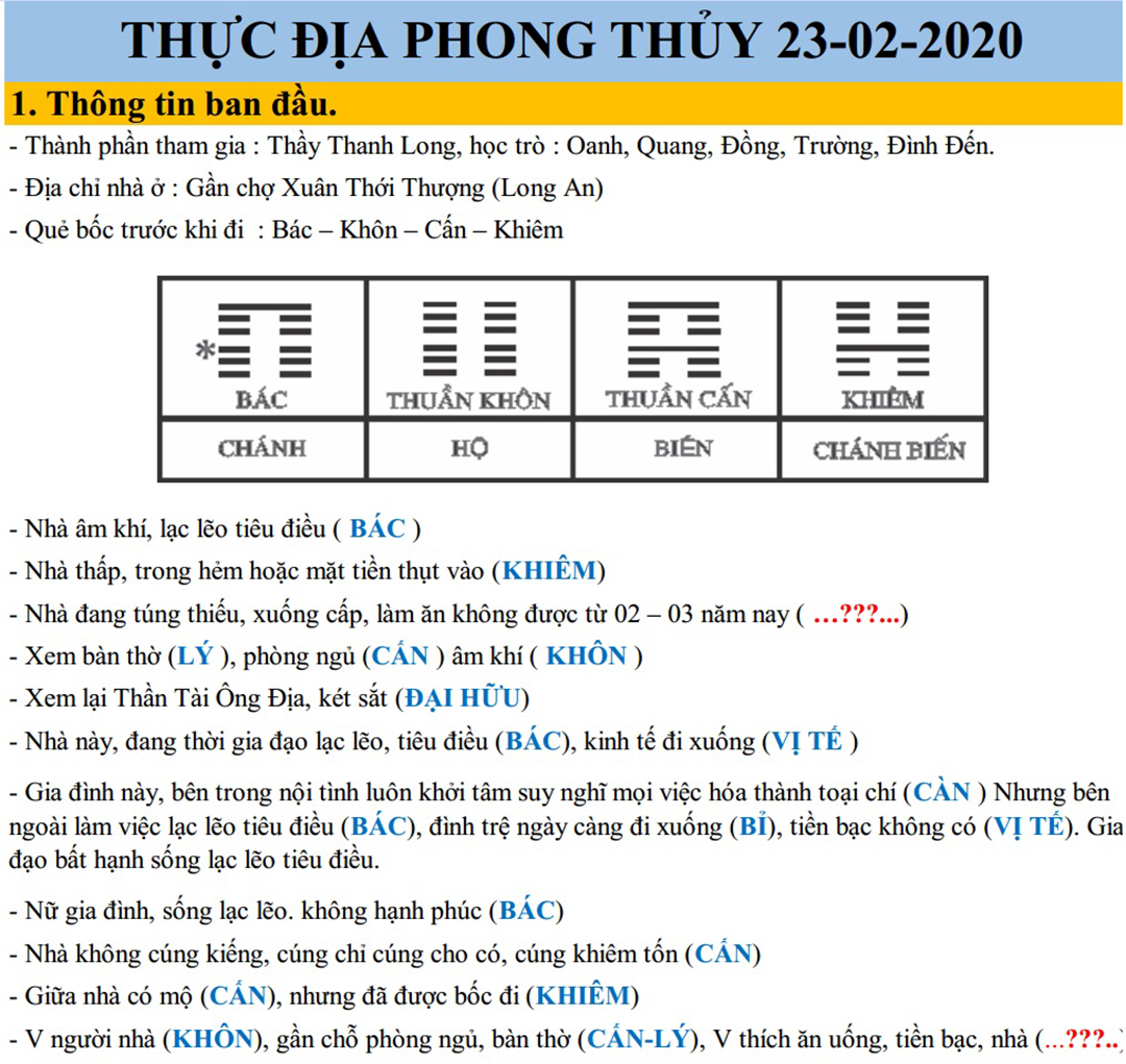 Thực địa căn nhà 