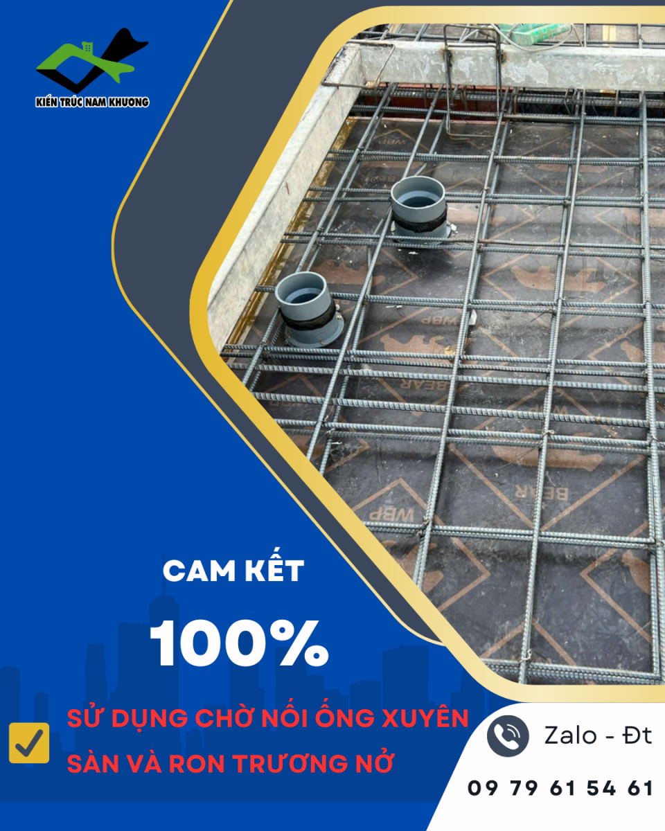Đặt ống chờ thoát nước có ron trương nở chuyên dụng