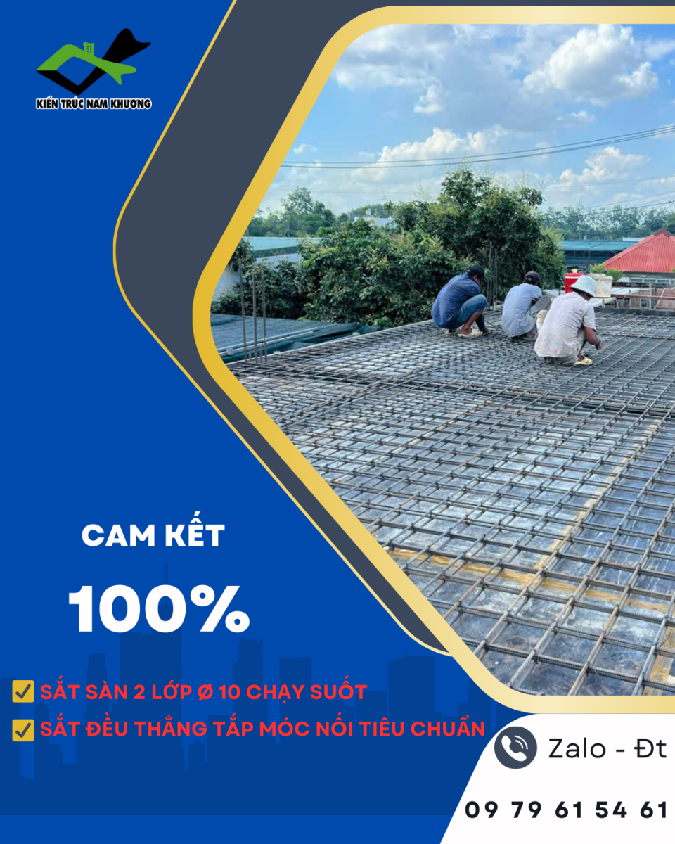 Sắt sàn bố trí 2 lớp xuyên suốt