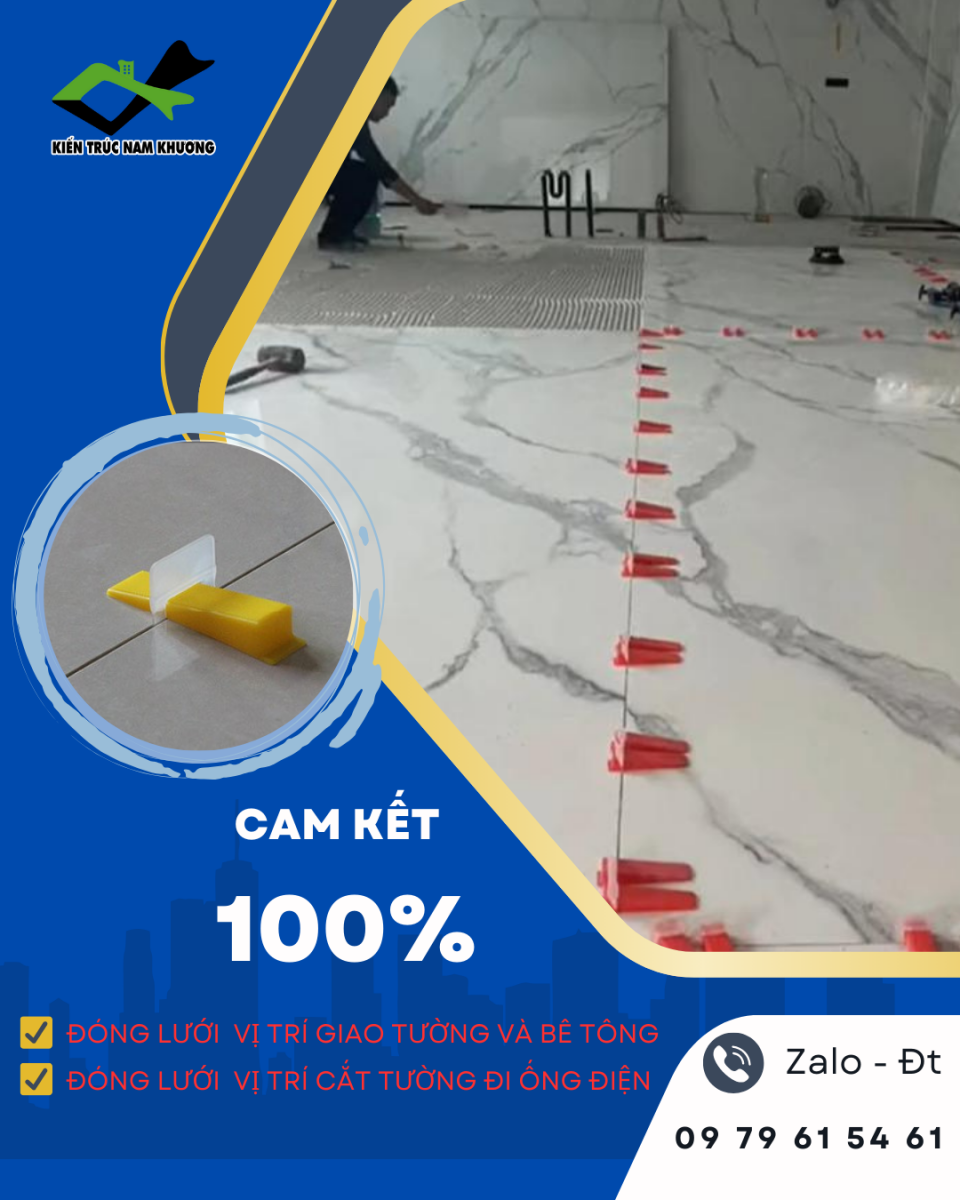 Sử dụng công cụ ke , niêm trong ốp lát