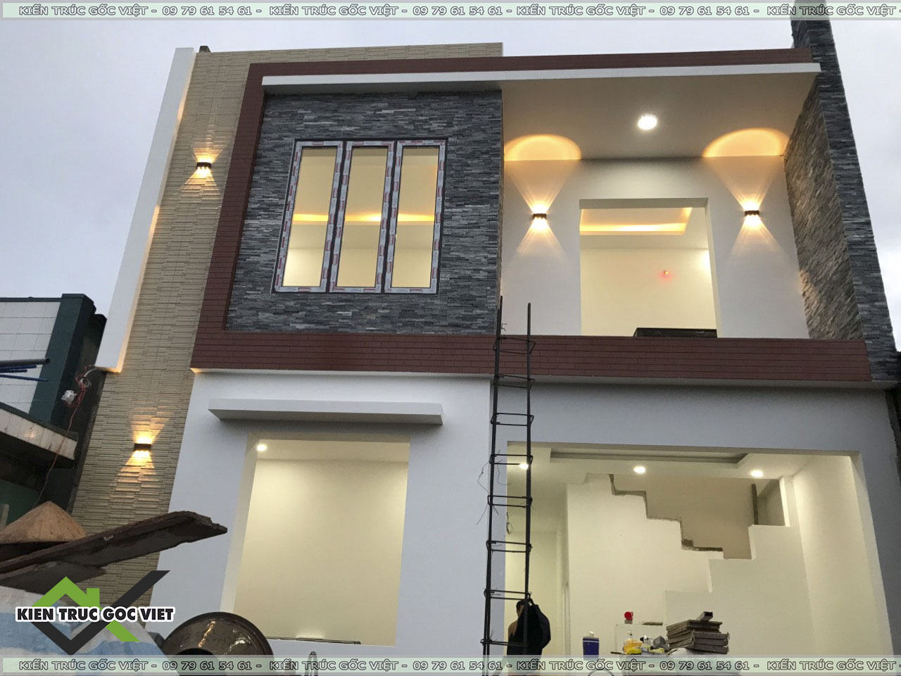 Thi công trọn gói nhà phố 2 tầng 